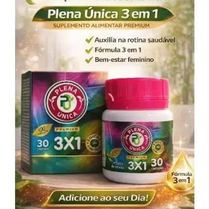 Plena Rosa 3x1 - Suplemento Multivitamínico para Bem-Estar e Energia Diária, 30 Cápsulas