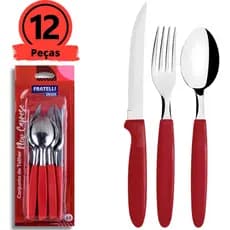 Conjunto de Talheres Faqueiro Aço Inox 12 peças Prático Jogo de Talher