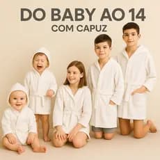 Roupão Infantil Mantinha Branco com Capuz  Do Baby ao 14  - LD BABY KIDS