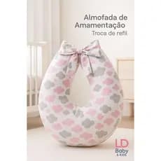 Almofada para gravida de amamentar amamentação com ziper e refil Nuvem nuvens menino menina