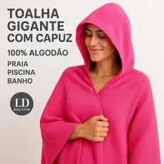 Toalha Banhão com Capuz Praia,Piscina e Banho - Algodão Macio e Gigante Tamanho ÚNICO - LD BABY KIDS