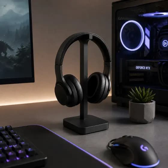 Suporte de Mesa Monitor para Fone Headset Gamer Universal Elegante Minimalista