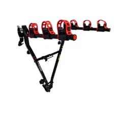 04 - Suporte para bike Transbike Suporte BOLA ENGATE 3 bicicletas Preto tira Vermelha Sedan Hatch Speed MTB