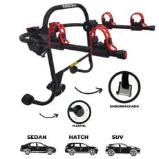 08 - Transbike Suporte para 2 bicicletas SAPATA Preto com Vermelho
