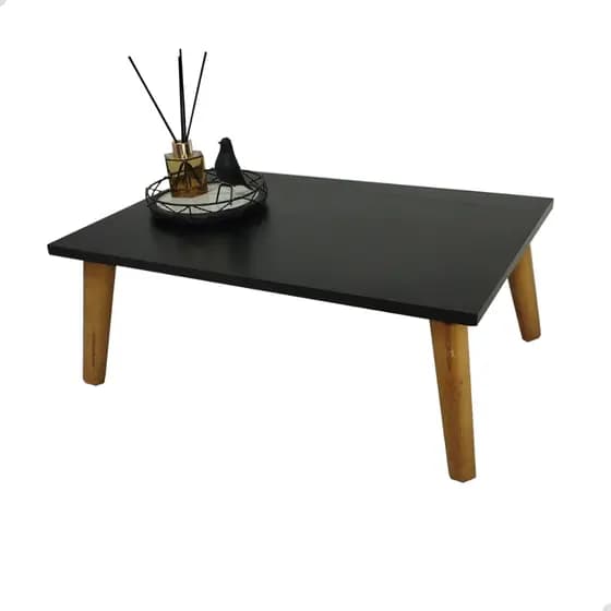 Mesinha de Centro Decorativa Sala Pé Palito MDF BRANCO PRETO FREIJÓ