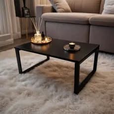Mesinha de Centro Industrial Decorativa de Sala Pés De Ferro Madeira Premium BRANCO, PRETO OU FREIJÓ