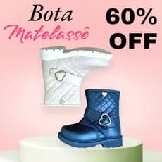 Bota Coturno Infantil com zíper de Menina Blogueira Cano Matelassê Antiderrapante Confortável
