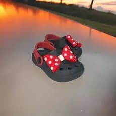 Babuche Sandália Chinelo Barato Infantil Laço vermelho Confortável feminina