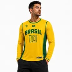 Camiseta Manga Longa Enforce Dry Fit Adulto Brasil N 10