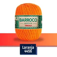 Linha Barbante Barroco 4456 - Laranja MaxColor Artesanato 4 com 338m Bordados e Crochê Círculo