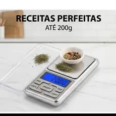 Balança Digital Precisão 200g Alta Sensibilidade Compacta Portátil AAA 12x6cm Mini Eletrônica