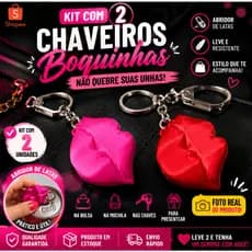 Kit 2 Chaveiro Abridor Boca Beijo – Presente Perfeito e Super Estiloso