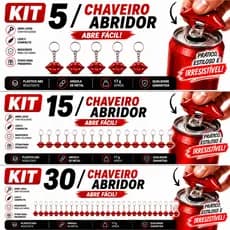 Chaveiro Abridor de Lata Boca Beijo  Kit 5 / 15 / 30 un. | Presente Criativo