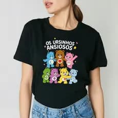 Camiseta Feminina Academia Divertida Ursinhos Ansiosos 100% Algodão Premium