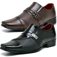 Kit 2 Pares de Sapato Social Masculino Oxford Moderno com Fivela