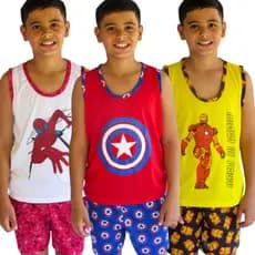 Pijama Regata Infantil / Roupa de Dormir de Menino
