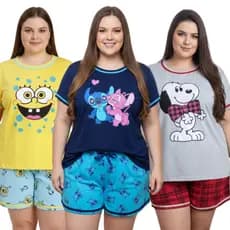 Baby Doll Plus Size Meia Manga | Roupa de Dormir