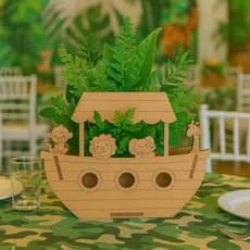 Decoração Safari Centro De Mesa MDF – Kit Centros de Mesa 5, 10 ou 15 Unidades