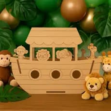 Kit 5, 10 ou 15 Centros de Mesa Safari em MDF – Decoração Festa Infantil