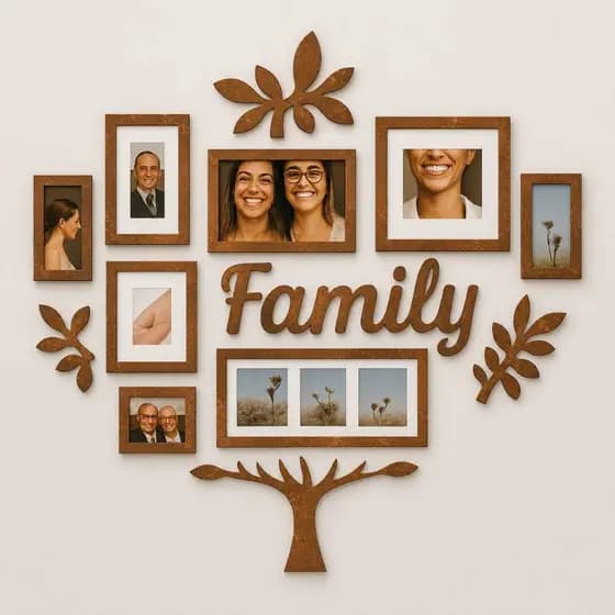 Quadro Decorativo Família com Molduras – Estilo Moderno