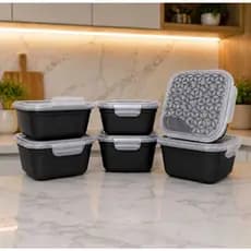Kit 10 Potes Quadrado com trava 800 ml Marmita, freezer, Alimentos Microondas -Material resistente e livre de BPA.