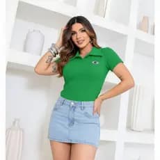 Camisa Polo Brasil Com Manga Copa Do Mundo Bordada 2026 Premium