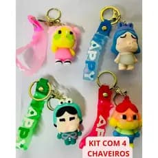 Kit Chaveiros Bolsa Personagens Acessórios Borracha com Alça 3d