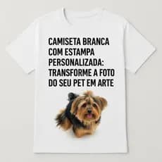 Camiseta Estampada Fotos Do Seu Pet Camisa Unissex Personalizada