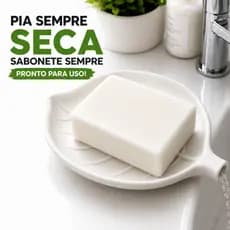 Saboneteira De Pia Formato Folha Porta Sabonete Banheiro Lavabo Decorativo Drenável Não acumula Água