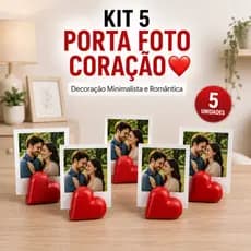 Porta Foto Coração Decorativo Suporte Foto Mesa Quarto Presente Casal