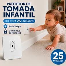 Kit 25 Protetor de Tomada Infantil Com Chave Anti Choque Segurança para Bebês