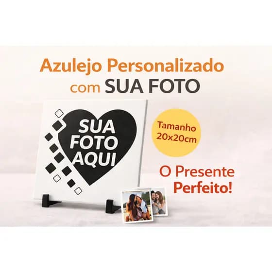 Azulejo Personalizado com Foto | Presente Criativo para Casal, Namorados e Família
