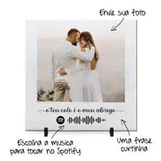 Presente Personalizado Dia dos Namorados | Azulejo Spotify com QR Code e Foto