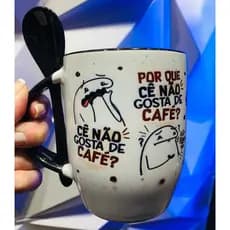 Caneca de Café personalizada com colher de cerâmica