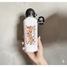 Garrafa Squeeze Personalizada com Nome | Alumínio 500ml | Branca | Volta às Aulas, Escola e Academia