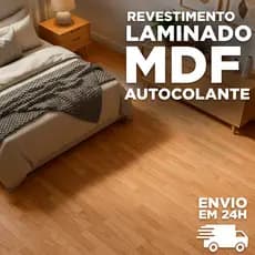 Placas Painel Ripado MDF Autocolante para Chão e Parede 45x11cm - Decoração Moderna Fácil Aplicação