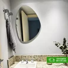 Espelho de Parede Orgânico Decorativo com Suporte – Ambientes Internos e Externos - 30x35cm