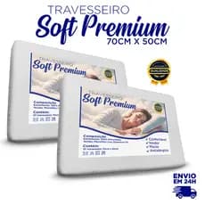 Travesseiro Premium Branco 60x40cm Espuma Macia Antialérgico