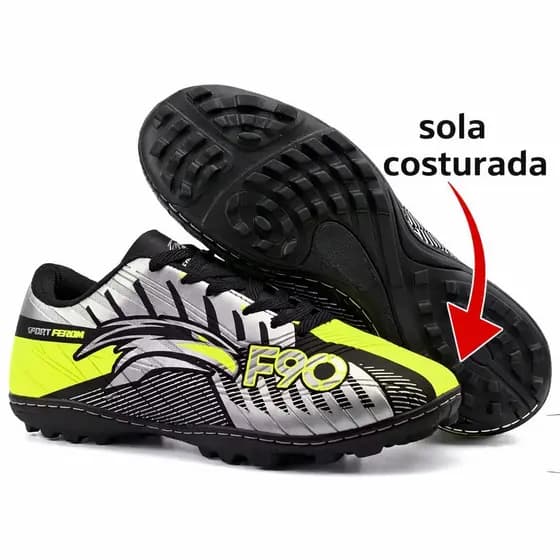 Chuteira Society F90 Masculina/Unissex Costurada Confortável Antiderrapante top vendas