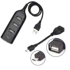 Mobilador Celular Hub 4 Portas Usb + Otg Micro Usb V8 Gamer Teclado Mouse Ponto Entrega