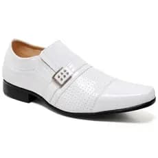 Sapato Social Masculino Confort Branco com Detalhe em Metal