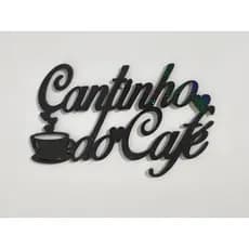 Quadro Decorativo Cantinho do Café 17cm Preto para Parede - Resistente Moderna para Cozinha ou Área Gourmet