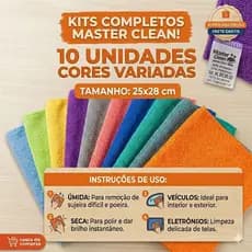 Kit 10 Panos de Microfibra 28x25 para Pia e Cozinha Multiuso Alta Absorção Limpeza Rápida