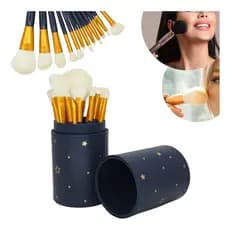 Kit 12 Peças de Pincéis De Maquiagem Com Estojo Conjunto Maquiador Para Bolsa e Viagem