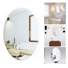 Espelho Decorativo Oval Placa Adesivo em Acrílico Para Sala e Banheiro 30x40cm