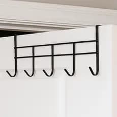 Suporte Cabide de Porta Com 6 Ganchos Organizador Multiuso Para Quarto Banheiro Cozinha