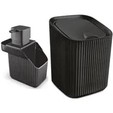 Kit Cozinha Porta Detergente e Lixeira 3L Conjunto Pia - Usual Utilidades