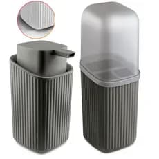 Kit 2 Acessórios Banheiro Dispenser Sabonete Líquido e Porta Escovas Av - Usual Utilidades