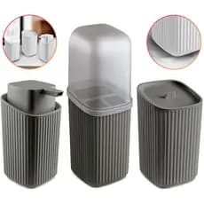 Kit 3 Acessórios Banheiro com Dispenser Sabonete Líquido, Porta Algodão e Porta Escovas Av - Usual