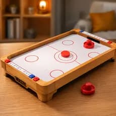 Brinquedo Mini Hockey Mesa Infantil Jogo Air Game Ventilador Elétrico Pilha Diversão Criança Família